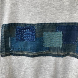 1942 size M  襤褸　リメイク　tシャツ 古布　パッチワーク　藍染　藍染め　ヴィンテージ　刺し子 オリジナル 5枚目の画像