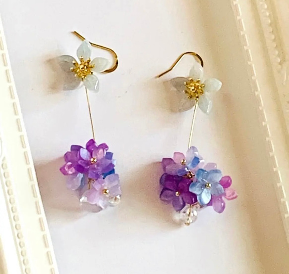 楽天市場】K18 アメシスト 8mm ピアス 花パーツ付き・K18