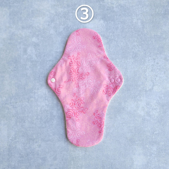 洗いやすくて乾きやすい　布ナプキン一体型Mサイズ（ピンク系） 3枚目の画像