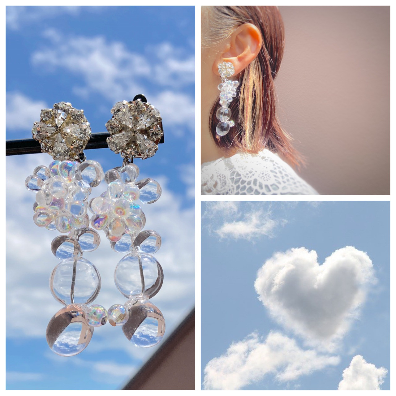 【ご褒美イヤリング(⑉• •⑉)♡】ガラス　ウエディング　ブライダル　結婚式491