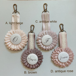 【名入れ】rosette key holder ロゼットキーホルダー 2枚目の画像