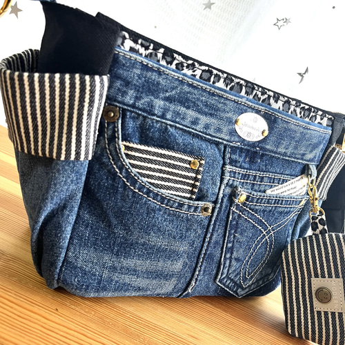 デニムリメイクバッグNo.290☆ショルダーバッグ&コインポーチ
