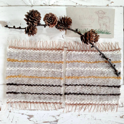 手紡ぎ糸・草木染めのコースター/吸水速乾ウール 3枚目の画像