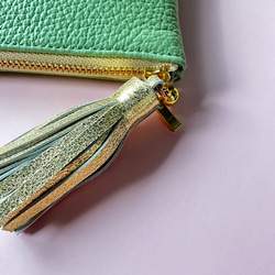 【在庫あり】更にコンパクトなミニ財布『coron mini』アイスブルーグレー、ペールグリーン 4枚目の画像