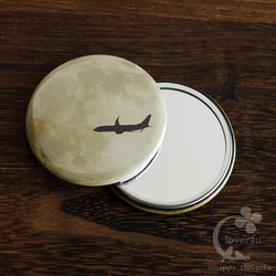 【あの日の月】缶ミラー・満月と飛行機（2015.8.29）/z03 1枚目の画像