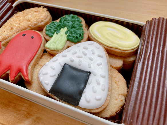 お弁当アイシングクッキー【アイボリー缶】 3枚目の画像