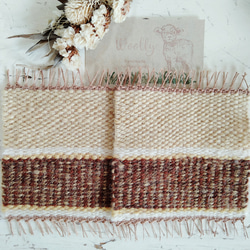 手紡ぎ糸・草木染めのコースター/吸水速乾ウール 1枚目の画像