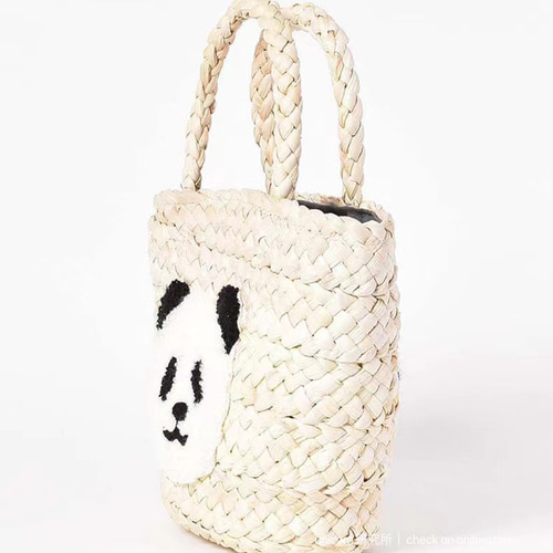 パンダの草編みかごバッグ トートバッグ Yuen Home 通販 パンダの草編みかごバッグ トートバッグ Yuen Home 通販