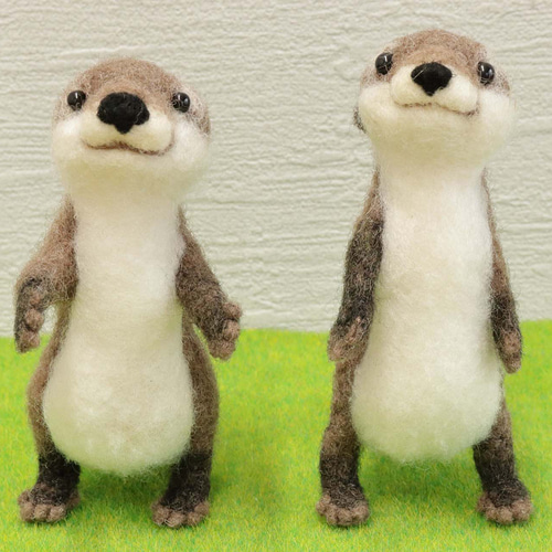 カワウソ大①② ゆかいな動物シリーズ バリエーション 羊毛フェルト