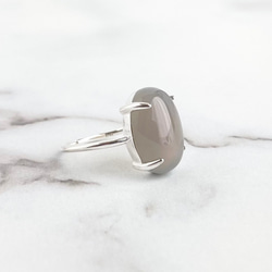 Gray Onyx Oval Ring《SILVER or GOLD》 2枚目の画像