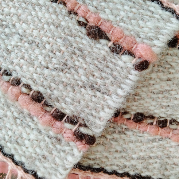 手紡ぎ糸・草木染めのコースター/吸水速乾ウール 5枚目の画像
