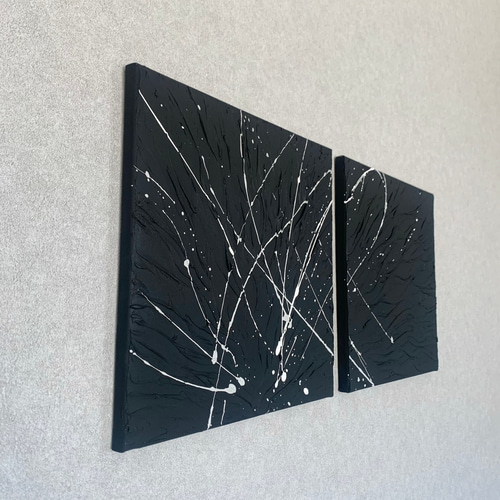 モダンアート 2枚set テクスチャーアート 現代アート インテリア