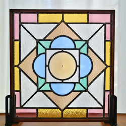 花十字　送料無料　ステンドグラス　次の世代へ受け継げる　本物のステンドグラスパネル　窓 3枚目の画像