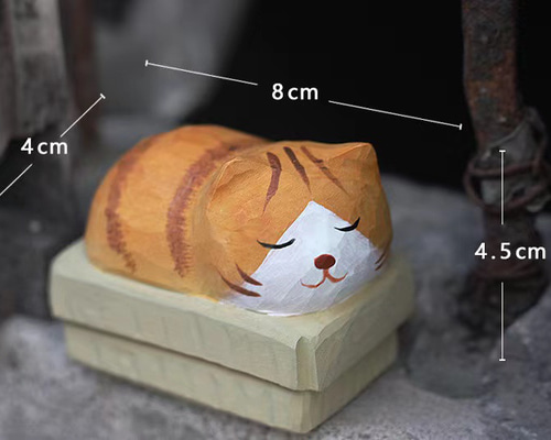 手作り木彫り置物 ダンボール猫 橘猫 その他インテリア雑貨 Yuen