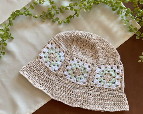 ベビー帽子 ハンドメイド グラニーハット クロシェハット