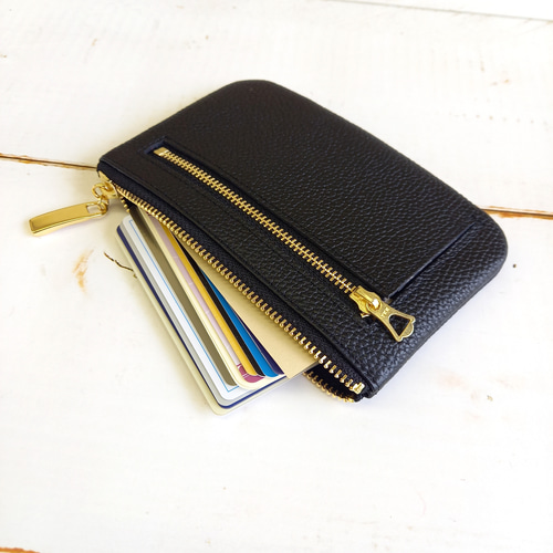 お財布にもなる本革ポーチ(カフェベージュ)ミニ財布としても