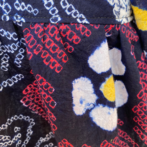 売り切れ在庫なし有松・鳴海絞り 7分袖 ワンピ―ス パフスリーブ