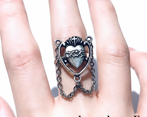 卍*卍様 シルバー 750 ハート デザイン リング 0.22 卍*卍様 シルバー 750 ハート デザイン リング 0.22