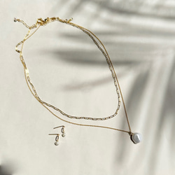 Mini Pierce MARU＋MUSUBI 巴洛克珍珠 (14KGF) 耳環/耳環 第9張的照片