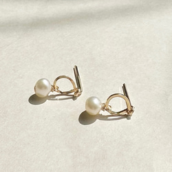 Mini Pierce MARU＋MUSUBI 巴洛克珍珠 (14KGF) 耳環/耳環 第1張的照片