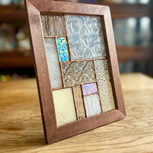 ステンドグラス　パネル　モザイクアート　つらら ステンドグラス パネル モザイクアートつらら