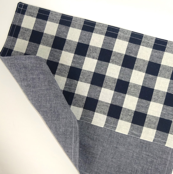 ネイビーブロックチェック ランチマット 30×40 ランチョンマット