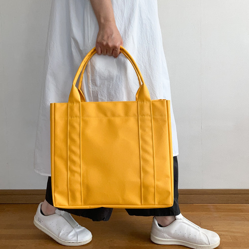 トートバッグ03 BOX イエロー / ポリエステル帆布 トートバッグ