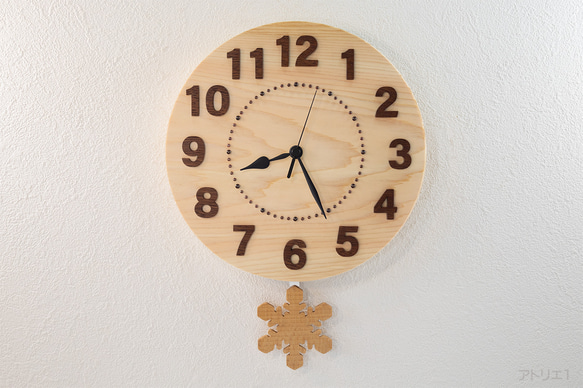H様専用四季を楽しむ檜の振り子時計【クオーツ時計】 5枚目の画像