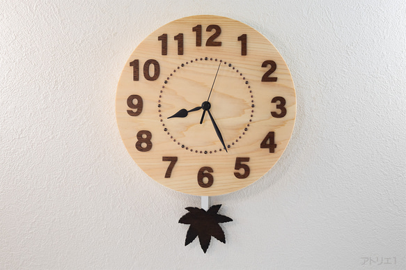 H様専用四季を楽しむ檜の振り子時計【クオーツ時計】 4枚目の画像
