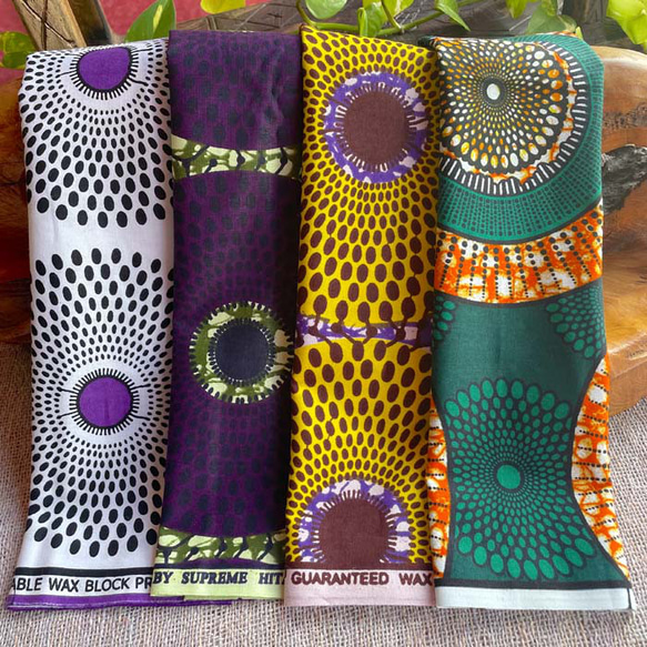 ハギレセット＊4枚組  生地  アフリカ布 アフリカン 小物作り ハンドメイド 手作り 手芸用品 布 7枚目の画像