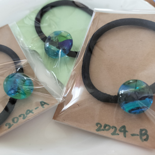 琉球ガラス　ヘアゴム  ペア 琉球ガラスヘアゴム ペア