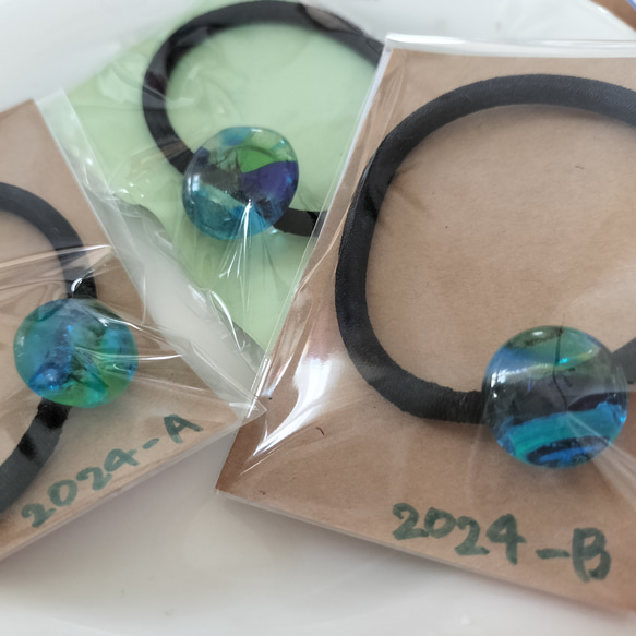 琉球ガラス　ヘアゴム  ペア 選べる！琉球ガラスのヘアゴム≪2024追加含む≫ ヘアゴム あめと