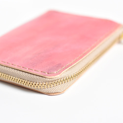 革の手染め財布 「カントリーレッド  No.89（L字ファスナーミニ財布）」 3枚目の画像