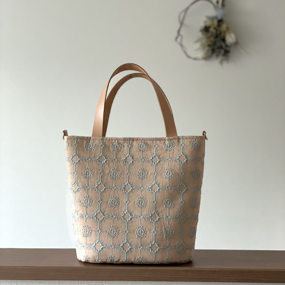⚮̈ミナペルホネン　anemone light beige ヌッピバッグＳ ⚮̈ミナペルホネン anemone light beige かくれんぼトート