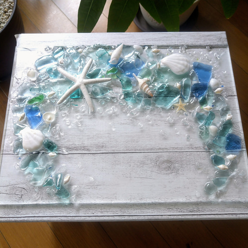 シーグラスアート　２点　【hiro様　ご確認用】ハワイ　フラダンス　魚 シーグラスアート 2点 【hiro様 ご確認用】ハワイ フラダンス 魚