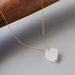 quartz heart 水晶ハートの14kgfネックレス 1枚目の画像