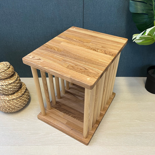 送料無料】 サイドテーブル 柱形 ドラムテーブル 30cm 37cm タモ 小物