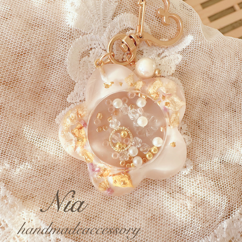 シャカシャカキーホルダー 桜の御守りシェイカー だるま付き ひな