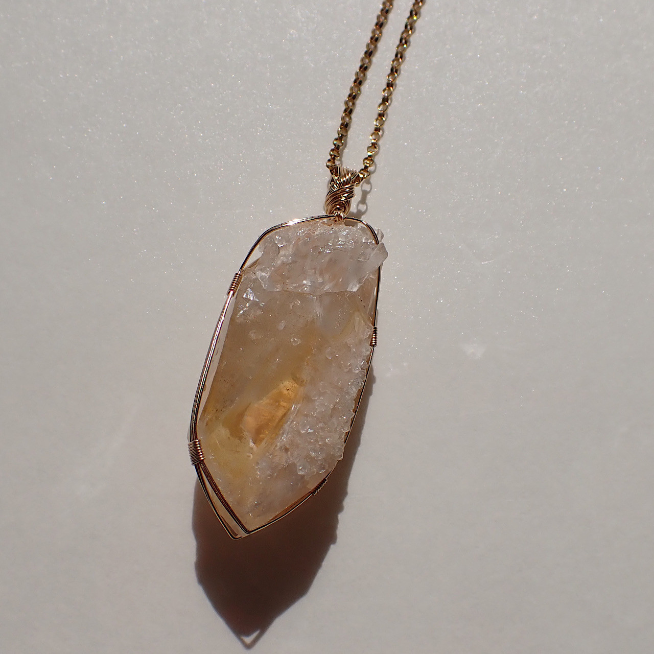 女神巻き®︎ゴールデンファントムクォーツ《水晶》のペンダントトップ