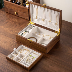 高級感あるのジュエリーボックス アクセサリー収納箱 木製 首飾り箱 四