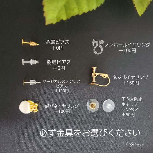 オーロラフラワーカボション×オーロラウォーターガラスドームピアス