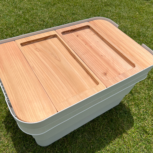 無印良品ポリプロピレン頑丈収納ボックス50L専用】軽量 天板 木製
