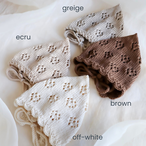 NEW！organic ベビーボンネット/ pixy bonnet <受注製作 ベビー帽子