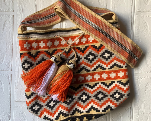 wayuu ワユーバッグ コロンビア製 Lシングルスレッドグレートート wayuu bag ワユーバッグ コロンビア製 シングルスレッドグレーと