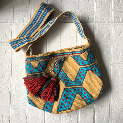 Wayuuバッグ グリーン （コロンビア製ワユーバッグ Wayuu Bag /L