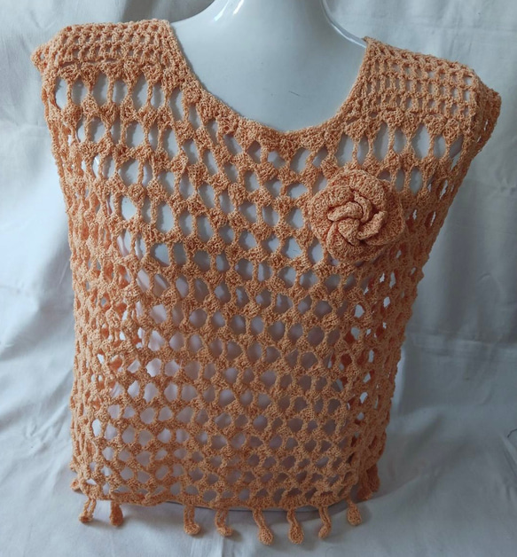 手編み ハンドメイド お花のベスト 【公式通販】