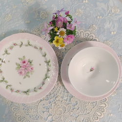 ♡１人用teaカップ＋ケーキ皿(薔薇) 3枚目の画像