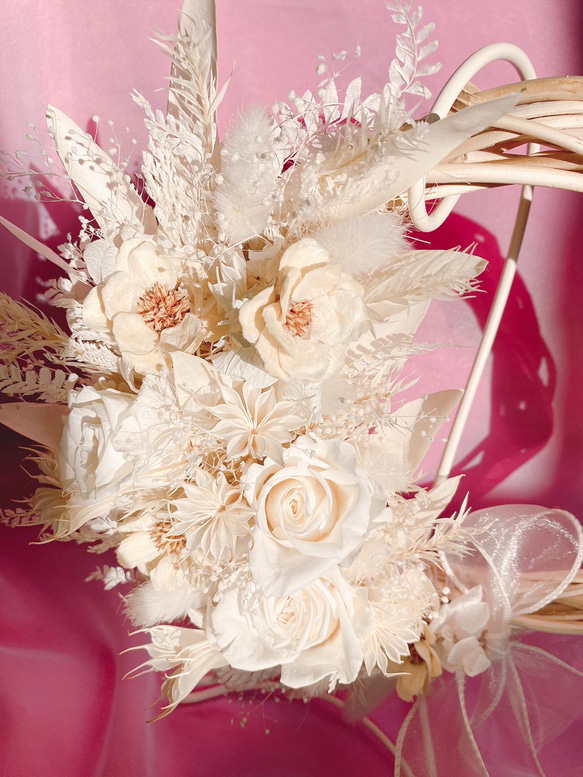 オフ White Rose & Anemone のハーフリース•ᴗ•ꕤブライダルプレゼントにいかがですか♪ 2枚目の画像