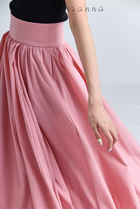 大人気.ピンクの傘スカート.ふんわり涼しげハイウエストスカート.秋冬春も上品なカラー[S--XL] 7枚目の画像