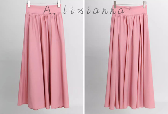 大人気.ピンクの傘スカート.ふんわり涼しげハイウエストスカート.秋冬春も上品なカラー[S--XL] 9枚目の画像